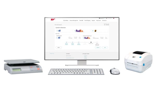 FP Parcel Shipping monitor with printer and scale